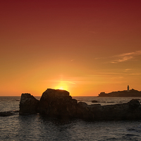 Buy canvas prints of Godrevy sunset by Graham Moore