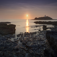 Buy canvas prints of Godrevy sunset by Graham Moore