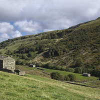 Buy canvas prints of Muker stone barns by Graham Moore