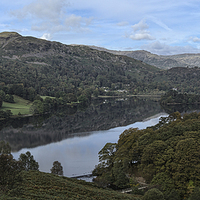 Buy canvas prints of Grasmere panorama by Graham Moore