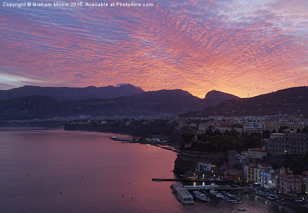 Sorrento sunrise Picture Board by Graham Moore