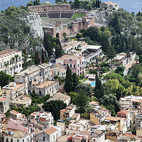 Buy canvas prints of Taormina Sicily town by Graham Moore