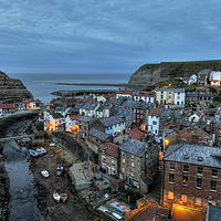 Buy canvas prints of Staithes evening by Graham Moore