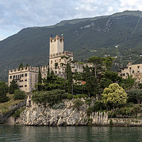 Buy canvas prints of Castello Scaligero at Malcesine by Graham Moore