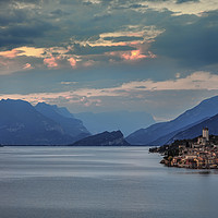 Buy canvas prints of Malcesine sunset by Graham Moore