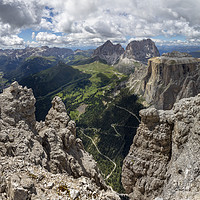 Buy canvas prints of Sass Pordoi in the Dolomites by Graham Moore
