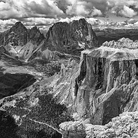 Buy canvas prints of Sella Towers monochrome by Graham Moore