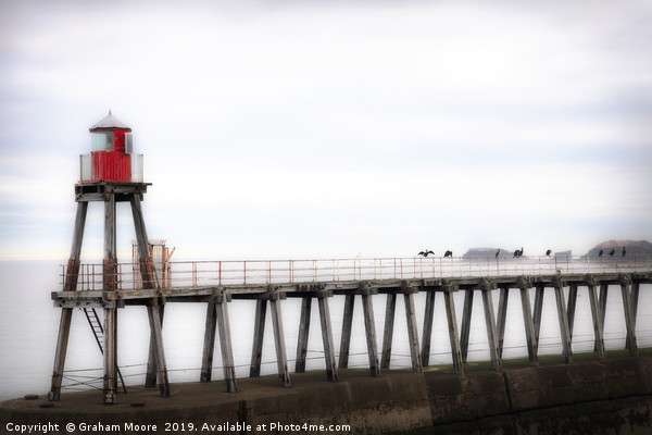 Whitby harbour pier Picture Board by Graham Moore