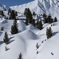 Buy canvas prints of Undulating snowy mountainscape by Graham Moore