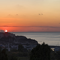 Buy canvas prints of Tropea sunset panorama by Graham Moore