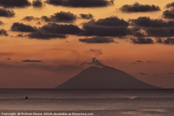 Stromboli sunset Picture Board by Graham Moore