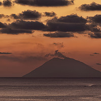 Buy canvas prints of Stromboli sunset by Graham Moore