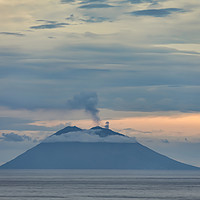 Buy canvas prints of Stromboli sunset by Graham Moore