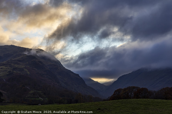 Borrowdale sunset Picture Board by Graham Moore