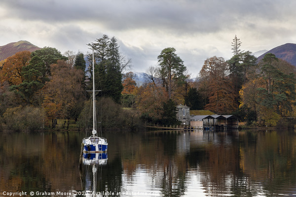Derwentwater boathouse Picture Board by Graham Moore