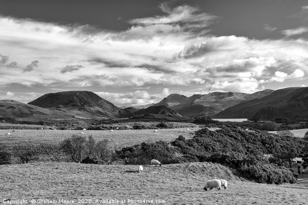 Ennerdale monochrome Picture Board by Graham Moore