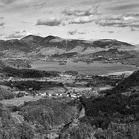 Buy canvas prints of Keswick and Derwentwater from Castle Crag by Graham Moore