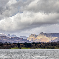 Buy canvas prints of The Langdale Pikes across Windermere by Graham Moore