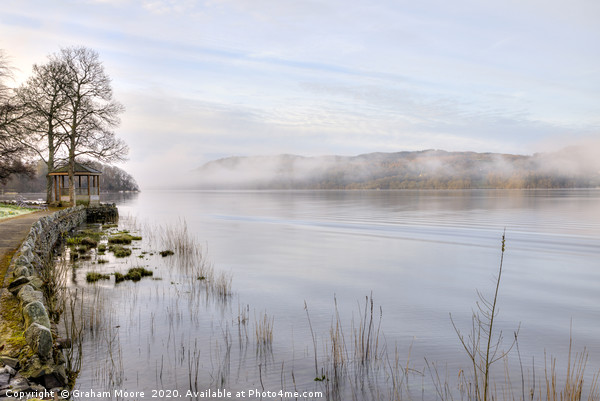 Lake Windermere misty morning Picture Board by Graham Moore