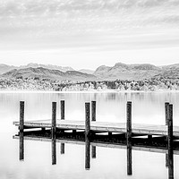 Buy canvas prints of Lake Windermere monochrome by Graham Moore