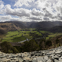 Buy canvas prints of Borrowdale from Castle Crag panorama by Graham Moore
