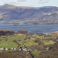 Buy canvas prints of Derwentwater from Castle Crag panorama by Graham Moore