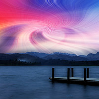 Buy canvas prints of Windermere sunset twirl effect by Graham Moore