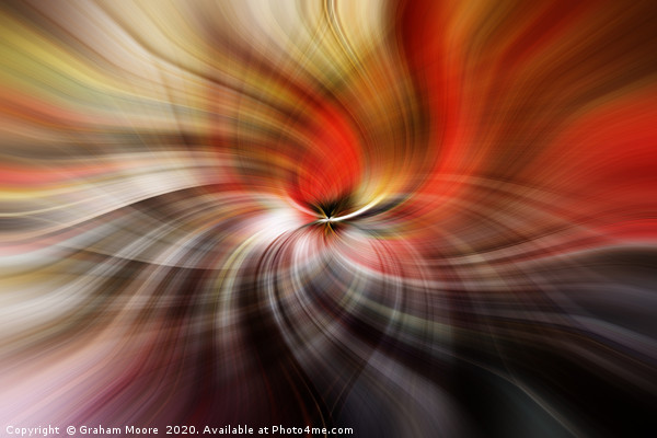 Abstract twirl effect in red and yellow Picture Board by Graham Moore