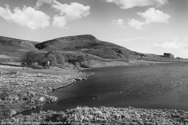 Embsay reservoir and Embsay Crag Picture Board by Graham Moore