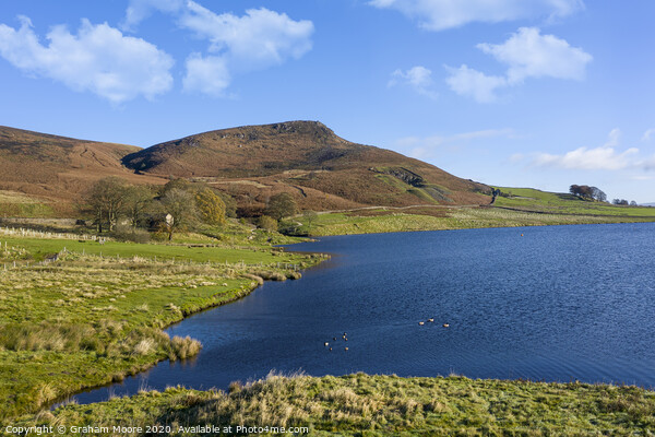 Embsay reservoir and Embsay Crag Picture Board by Graham Moore