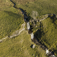 Buy canvas prints of Cray Falls Wharfedale North Yorkshire from above by Graham Moore