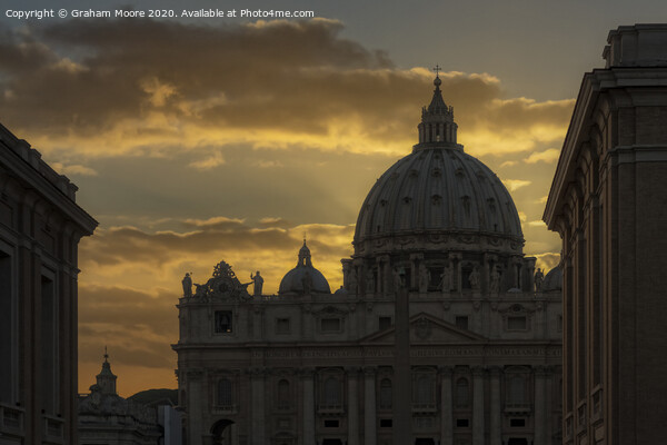 St Peters Basilica at sunset Picture Board by Graham Moore