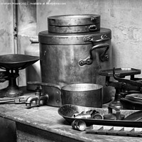 Buy canvas prints of Old kitchen equipment by Graham Moore