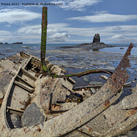 Buy canvas prints of Black Nab Saltwick Nab and wreck by Graham Moore