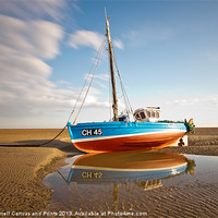 Buy canvas prints of Meols beach sailing boat by Paul Farrell Photography