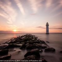 Buy canvas prints of Perch Rock lighthouse at sunset by Paul Farrell Photography