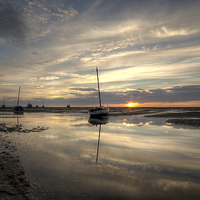 Buy canvas prints of Reflecting at Meols by Paul Farrell Photography