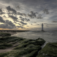 Buy canvas prints of Cloudy sunset at Perch Rock by Paul Farrell Photography