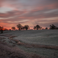Buy canvas prints of Frosty winter sunrise by Paul Farrell Photography