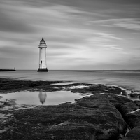 Buy canvas prints of New Brighton mono by Paul Farrell Photography