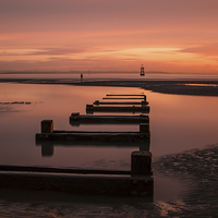Buy canvas prints of Crosby beach sunset by Paul Farrell Photography