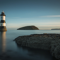 Buy canvas prints of  Penmon lighthouse (slight panoramic crop) by Paul Farrell Photography
