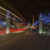 Buy canvas prints of  Albert Dock light trails by Paul Farrell Photography