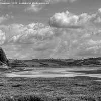 Buy canvas prints of Dylan Thomas Boathouse in Black and White by Martin Chambers