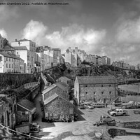 Buy canvas prints of The Sailing Club Tenby, Black and White by Martin Chambers