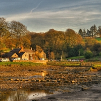 Buy canvas prints of Cresselly Arms, Cresswell Quay by Martin Chambers