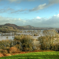 Buy canvas prints of Towy Valley Floods 2014 by Martin Chambers