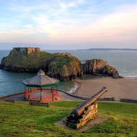 Buy canvas prints of St Catherines Island Tenby by Martin Chambers