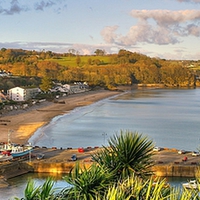 Buy canvas prints of  Saundersfoot Panorama by Martin Chambers