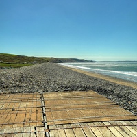Buy canvas prints of  Boardwalk, Newgale Sands by Martin Chambers